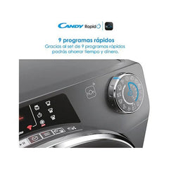 Máquina de Lavar Roupa Candy RapidÓ RO1484DWMCRT/1-S Carga Frontal 8kg 1400rpm Classe A Motor Inverter Antracite