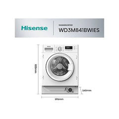 Máquina de Lavar e Secar Hisense WD3M841BWIES Integrável 8kg/6kg 1400rpm Classe E/B Inverter