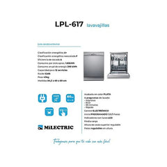 Máquina de Lavar Loiça INFINITON P091711 Livre Instalação 60cm 12 Conjuntos Classe E Prata