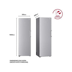 Arca congeladora vertical LG GFM61MBCSF, 324 litros, 186 cm, Total No Frost, aço inoxidável anti-impressão digital.