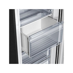 Arca congeladora vertical CHIQ FSD166NE4E, 166 L, No Frost, 5 gavetas, cor aço inoxidável escuro.