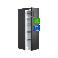 Arca congeladora vertical CHIQ FSD166NE4E, 166 L, No Frost, 5 gavetas, cor aço inoxidável escuro.
