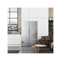 Arca congeladora vertical LG GFM61MBCSF, 324 litros, 186 cm, Total No Frost, aço inoxidável anti-impressão digital.