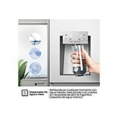Frigorífico Hisense RS818N4TIE1 estilo americano Total No Frost, 636L, com doseador, SEM LIGAÇÃO À ÁGUA, aço inoxidável