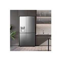 Frigorífico Hisense RS818N4TIE1 estilo americano Total No Frost, 636L, com doseador, SEM LIGAÇÃO À ÁGUA, aço inoxidável