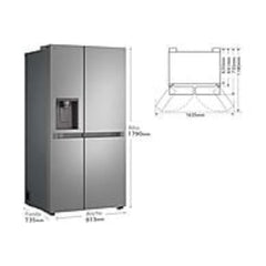 Frigorífico americano LG GSLC41PYPE, 638 litros, com doseador No Frost, sem ligação de água, em aço inoxidável.
