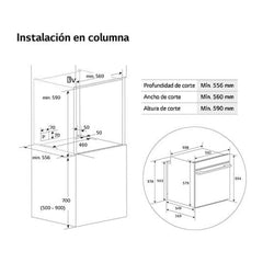 Forno Multifunções LG WSED7613S, 76 L, Integrável, Pirolítico, EasyClean™, ThinQ™, Aço inoxidável, 59.2 cm