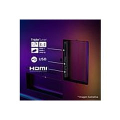 Philips Ambilight 43PUS8510/12 QLED Preto Fosco TV 4K UHD de 43 polegadas | Sistema Operativo Titan com Dolby Atmos