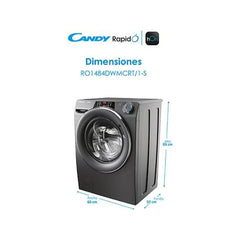 Máquina de Lavar Roupa Candy RapidÓ RO1484DWMCRT/1-S Carga Frontal 8kg 1400rpm Classe A Motor Inverter Antracite