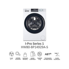 Máquina de lavar Haier HW80-BP14929A-S I-Pro Series 1 8kg 1400rpm Classe A Motor Inverter Fundo 48cm Branco