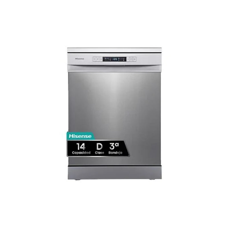 Máquina de Lavar Loiça Hisense HS623D10X Livre Instalação 14 Serviços Classe D Motor Inverter Inox