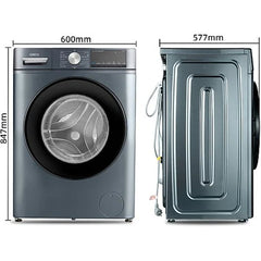 Máquina de lavar CHIQ CFL100-14586IM3XA Space PRO Carregamento Frontal 10kg 1400rpm Classe A Motor Inverter Cinzento Escuro