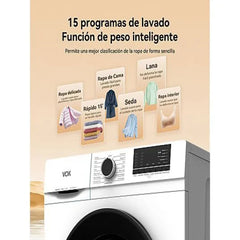 Máquina de lavar VOK EVW-7BAWL21N Carga Frontal 7kg 1200rpm Classe A Motor Inverter Branco