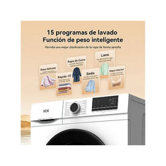 Máquina de Lavar VOK EVW-6UDWL21 Carga Frontal 6kg 1000rpm Classe D Profundidade 49.1cm Branco
