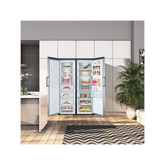 Arca congeladora vertical LG GFM61MBCSF, 324 litros, 186 cm, Total No Frost, aço inoxidável anti-impressão digital.