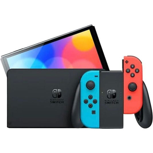 Nintendo Switch OLED Azul e Vermelho Néon, ecrã 7", Joy-Con, 64 GB