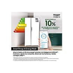Frigorífico americano Samsung Bespoke AI RS70F64KETEF de 640 litros, sistema No Frost, classe E, em aço inoxidável.
