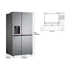 Frigorífico Americano LG GSLV71PZTD Total No Frost 635L Classe D Dispensador SEM LIGAÇÃO À REDE DE ÁGUA Inox