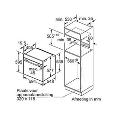 Forno Bosch HBG7741B1, 71 L, Integrável, Pirolítico, Multifunções, Air Fry, Preto